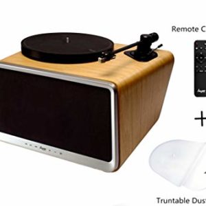HYM - SEED 80W Hi-Fi Speaker with All-in-One: Vinyl Turntable Record Player/ Bluetooth/ Wifi/ AUX-in/ USB/ RCA- Walnut Wood