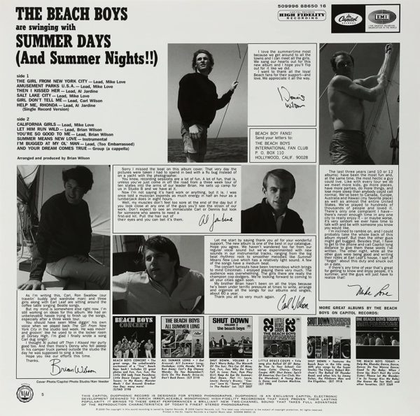 The Beach Boys – Summer Days (And Summer Nights!!) (LP) BACK